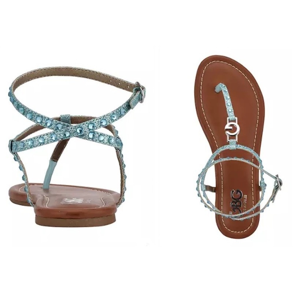 NWOT Guess 8 GBG Los Angeles Rhinestone Blossom Sandals 125870